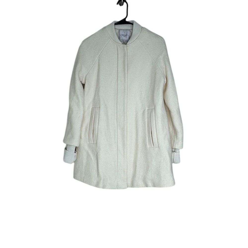 Zara Trafaluc Women's Ivory Cream Overcoat Size Medium Dress Jacket